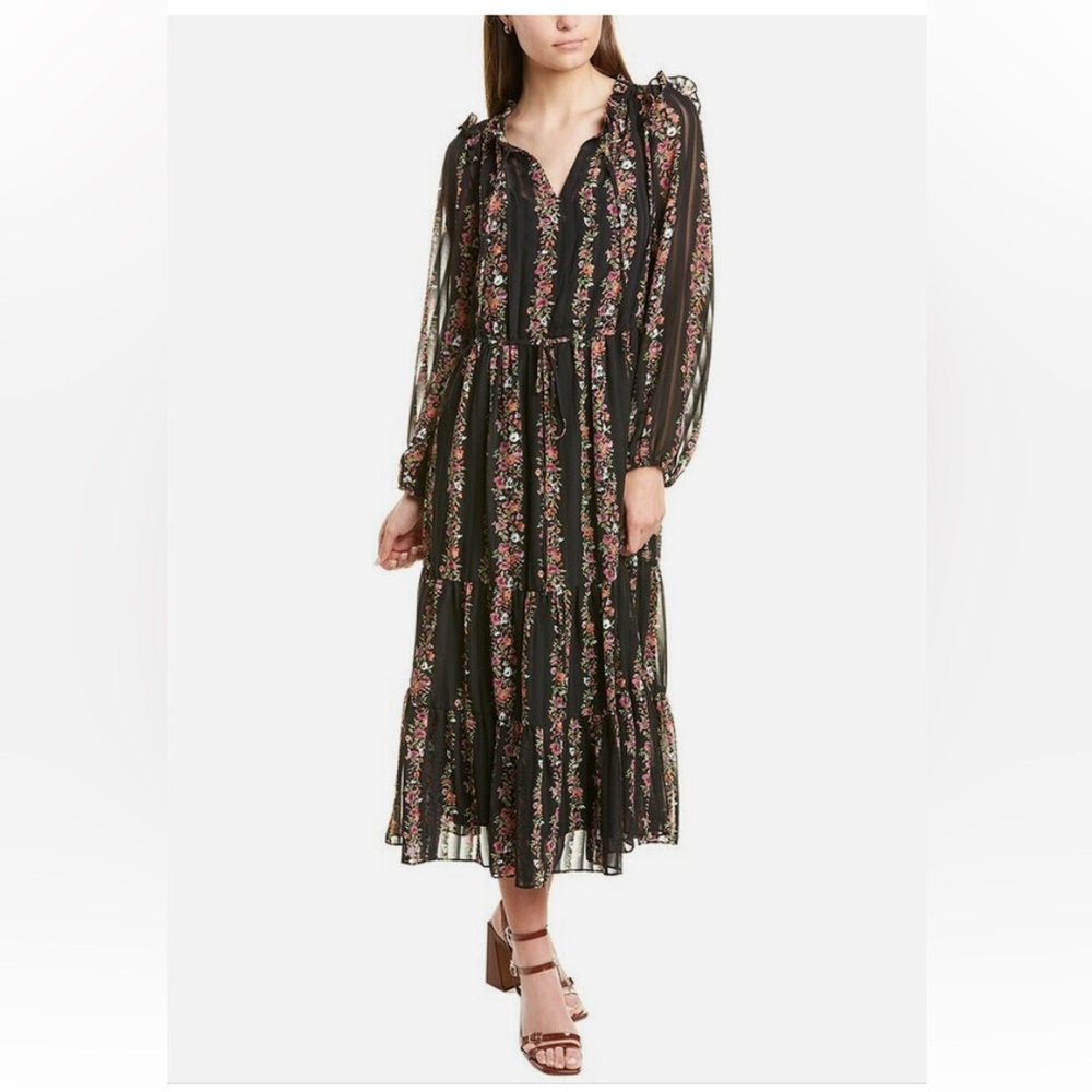 Julia Jordan Long Sleeve Ruffle
Drawstring Floral  Midi Dress Size 10 - Picture 12 of 12